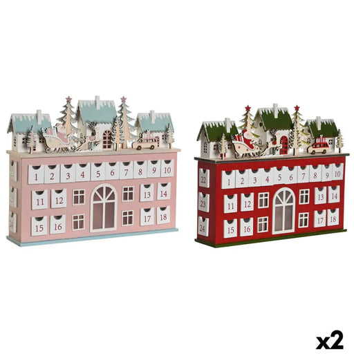 Advent Calendar DKD Home Decor Wood 37,5 x 8,5 x 31 cm (2 Units) - Декорация и Осветление<<<Дом