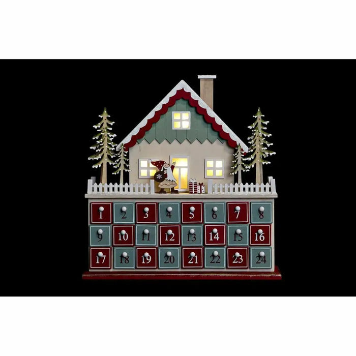 Advent Calendar DKD Home Decor Wood House (32 x 8 x 33 cm) (2 Units) - Декорация и Осветление<<<Дом