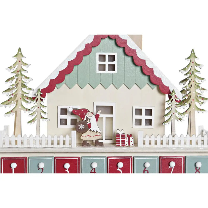 Advent Calendar DKD Home Decor Wood House (32 x 8 x 33 cm) (2 Units) - Декорация и Осветление<<<Дом
