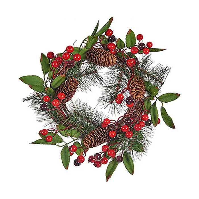 Advent wreathe Brown Red Green Plastic 30 x 10 x 30 cm - Декорация и Осветление<<<Дом Градина<<<BigBuy&&&Коледни