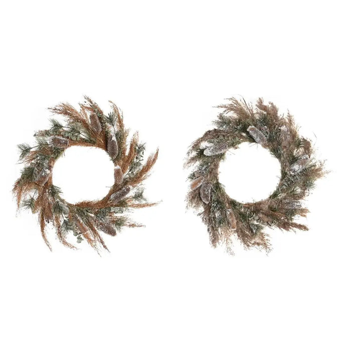Advent wreathe DKD Home Decor Flower (60 x 10 x 60 cm) (2 Units) - Декорация и Осветление<<<Дом