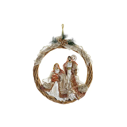 Advent wreathe DKD Home Decor Polyester (30 x 5 x 30 cm) - Декорация и Осветление<<<Дом Градина<<<BigBuy&&&Коледни