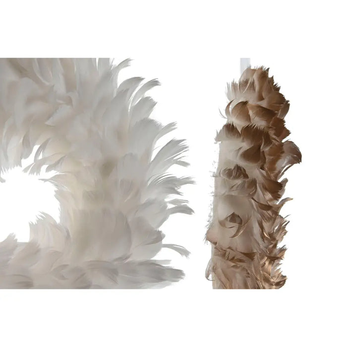 Advent wreathe Home ESPRIT White Golden Feather 30 x 7 x 30 cm (2 Units) - Декорация и Осветление<<<Дом