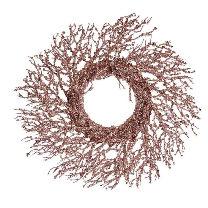 Advent wreathe Krist+ Pink Golden Plastic Branch 50 x 10 x 50 cm (2 Units) - Декорация и Осветление<<<Дом