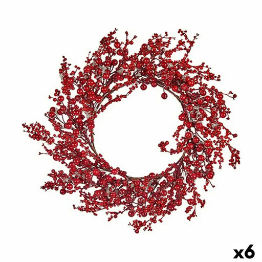Advent wreathe Red Plastic 48 x 10 x 48 cm (6 Units) - Декорация и Осветление<<<Дом Градина<<<BigBuy&&&Коледни