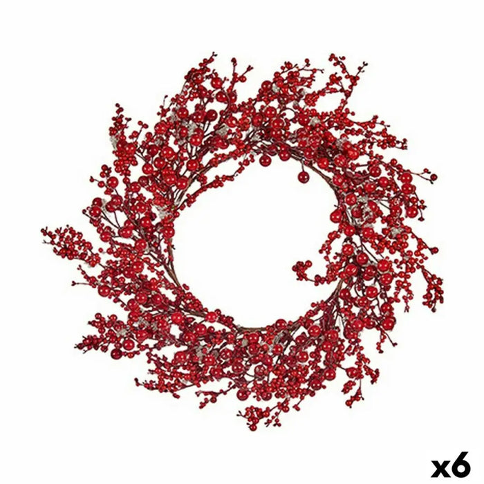 Advent wreathe Red Plastic 48 x 10 x 48 cm (6 Units) - Декорация и Осветление<<<Дом Градина<<<BigBuy&&&Коледни