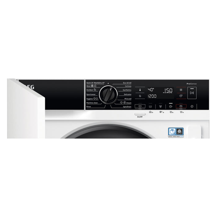AEG L7WBE68SI built-in washer dryer, 8/4 kg, 1600 rpm.