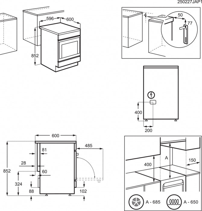 Cooker with ceramic hob AEG CCB6693APM