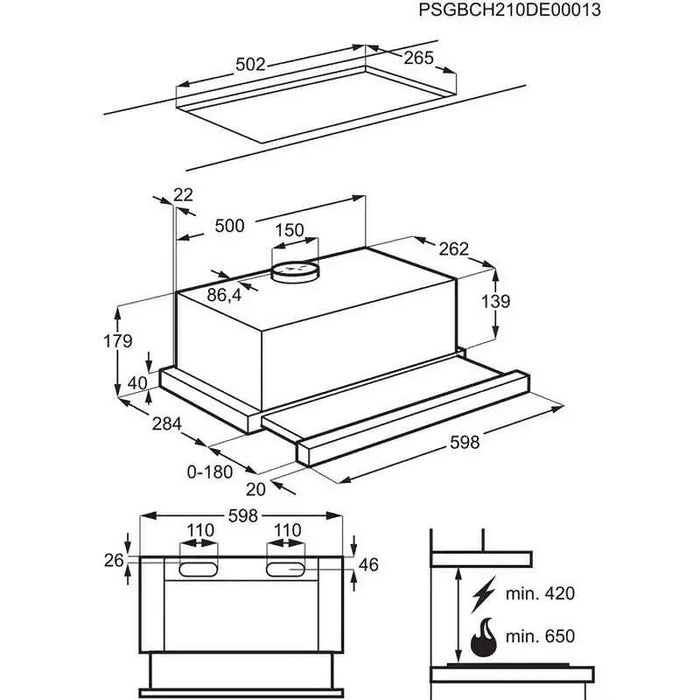 Built-in hood AEG DPB3632S