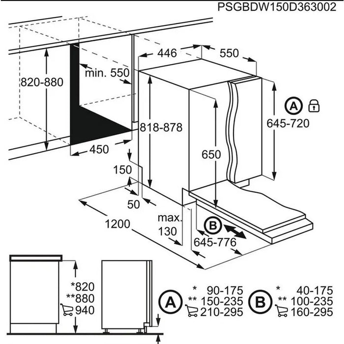 Built-in dishwasher AEG FSE72517P