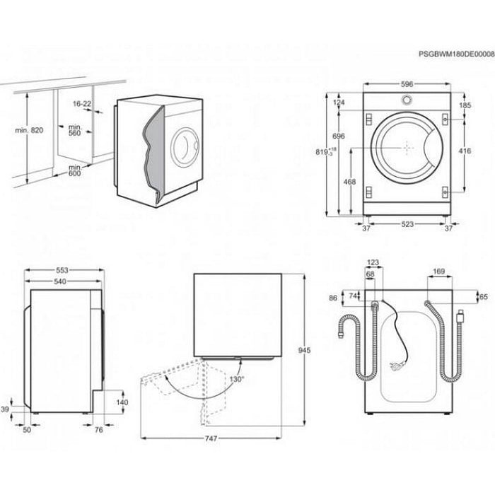 Built-in washing machine AEG L8FBE48SCI
