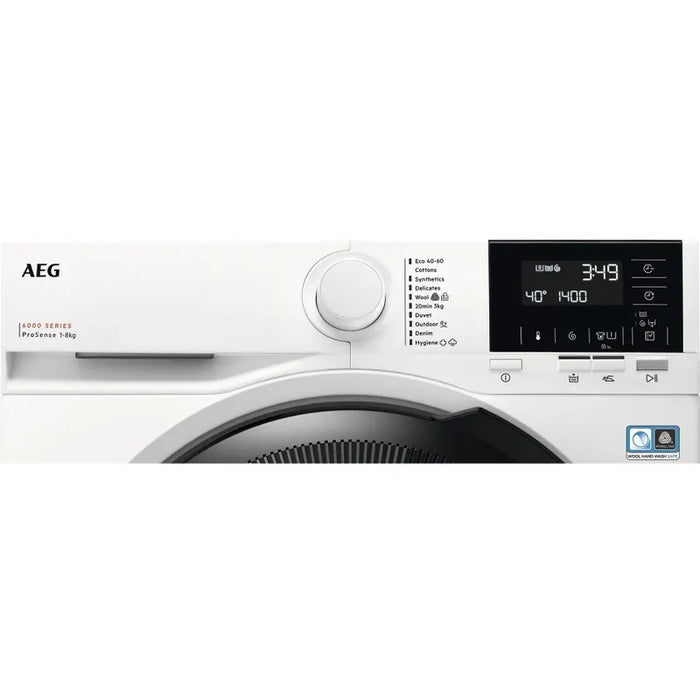 Washing machine AEG LFR61844BE, 8 kg, 1400 rpm.