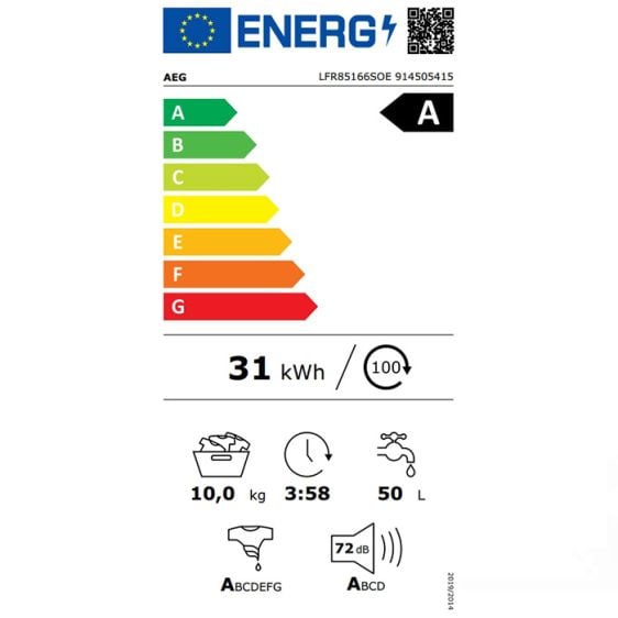 Washing machine AEG LFR85166SOE, 10 kg, UniversalDose, WiFi, 1600 rpm.