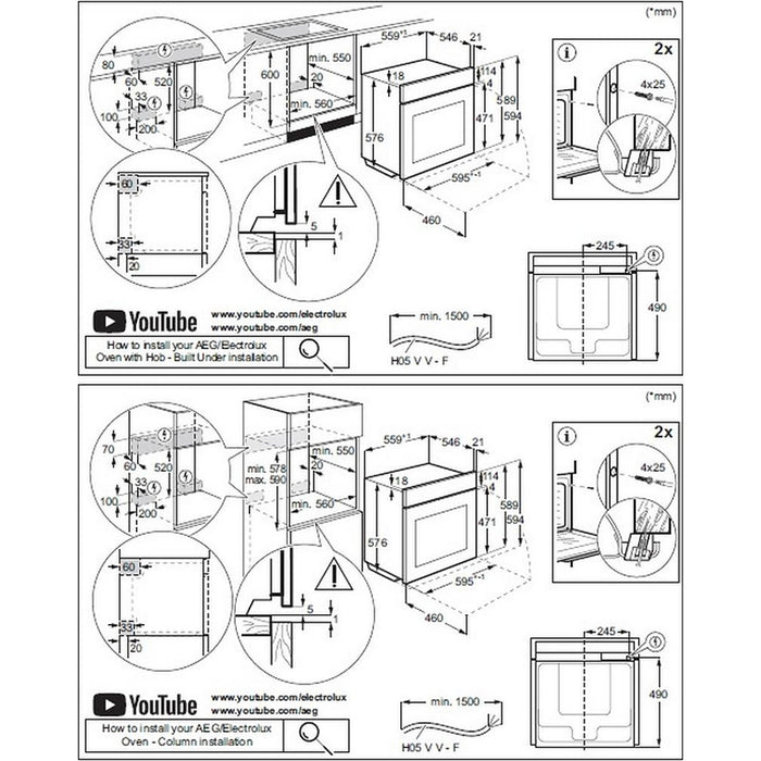 Built-in oven AEG NBA5C43AK (ST), 71, Push buttons, A+, Water cleaning