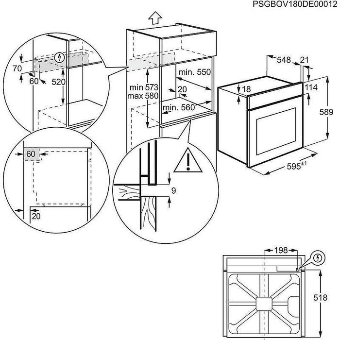 Built-in oven AEG NBR6P531SB (ST), 72, Push buttons, A++, Pyrolysis