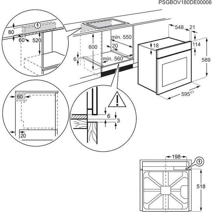 Built-in oven AEG NBR6P531SB (ST), 72, Push buttons, A++, Pyrolysis