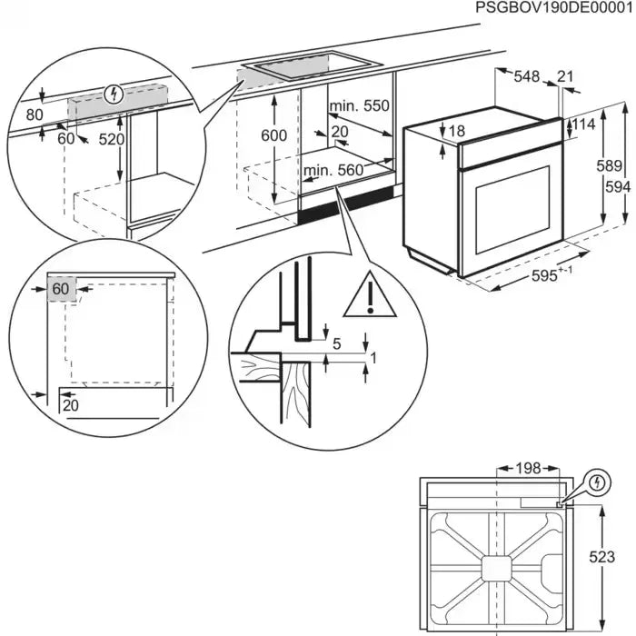 Built-in oven AEG NBU5A43PB(ST), 72, A++, Sensor