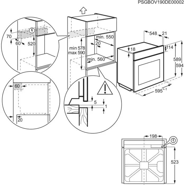 Built-in oven AEG NBU5A43PB(ST), 72, A++, Sensor