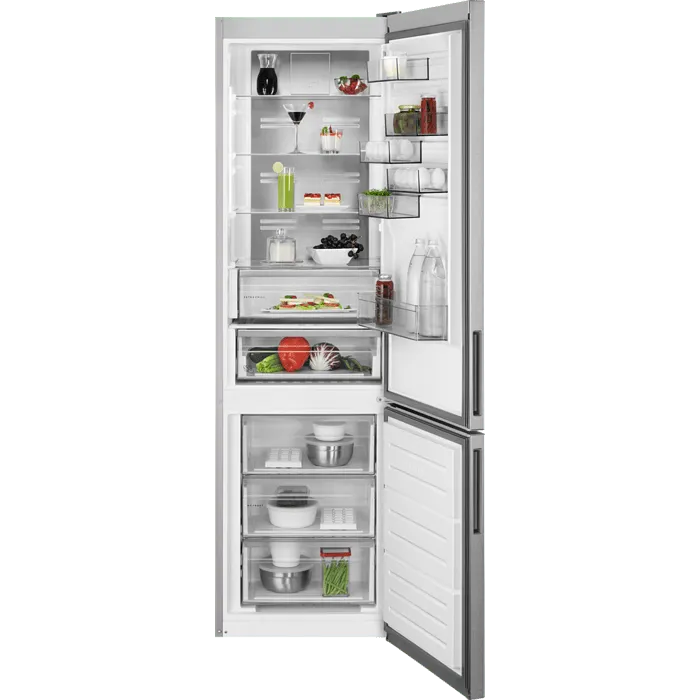 Refrigerator with freezer AEG RCB736E7MX***, 367 l, E, No Frost, Stainless steel