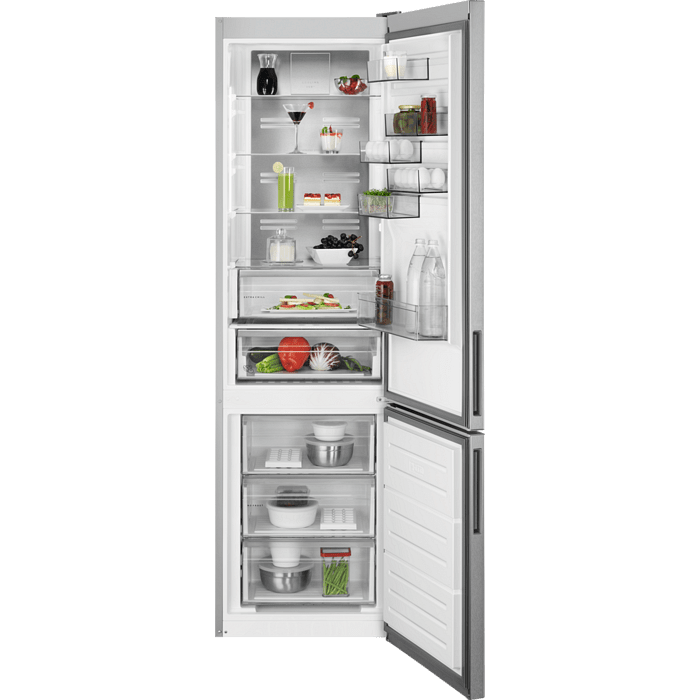 Refrigerator with freezer AEG RCB736E7MX***, 367 l, E, No Frost, Stainless steel