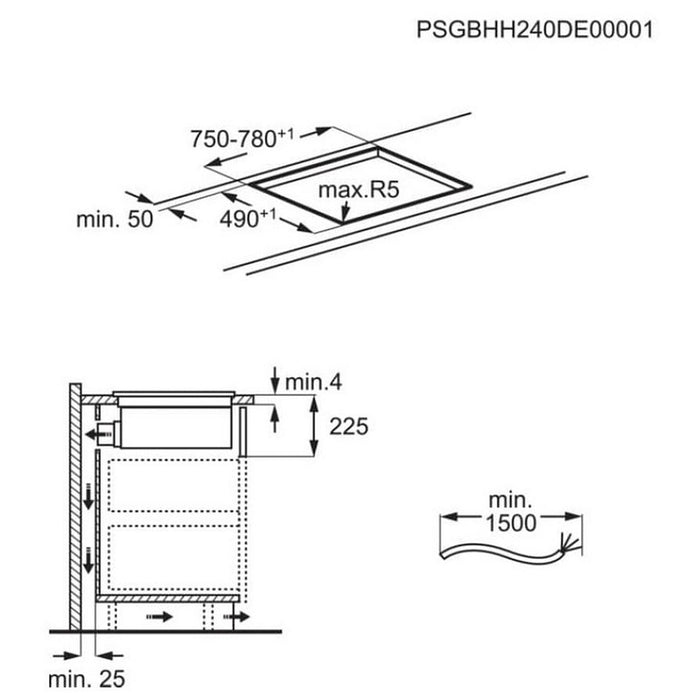 Built-in hob with extractor hood AEG TH84CC23CZ
