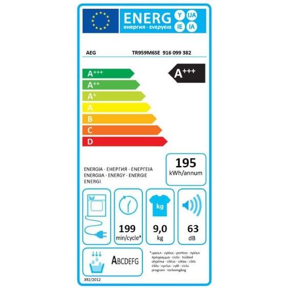 Dryer AEG TR959M6SE, 9 kg