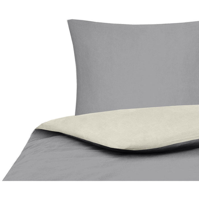 SINGLE BEDDING SET 3 PIECES COTTON AGLIKA ECRUE/GRAY