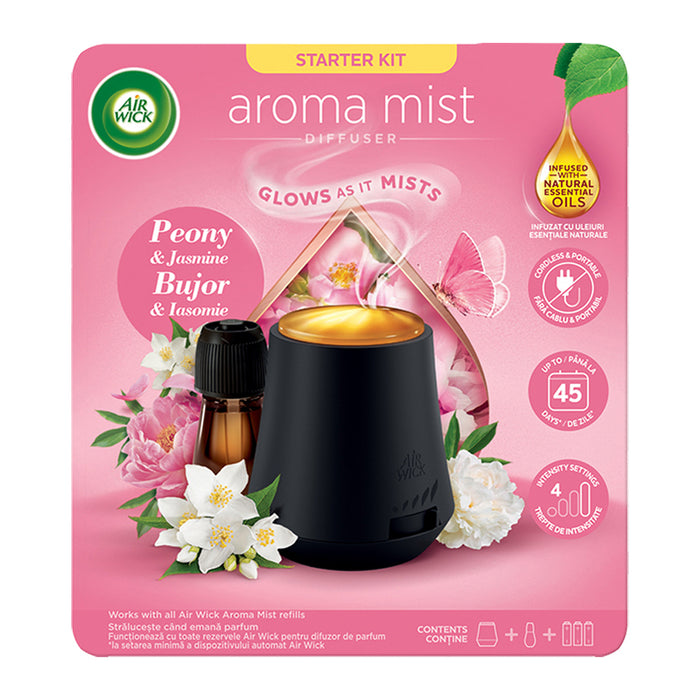 DIFFUSER AROMA MIST PEONY AND JASMINE BLACK AIR WICK