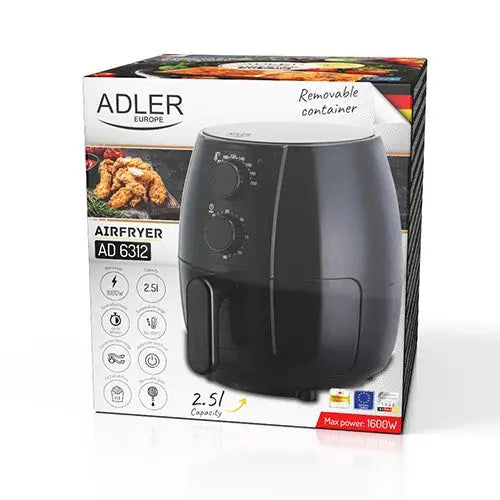 Airfryer Adler AD 6312 2.5 litre non-fat fryer Black - FryersAGD-FRY<<<Home Appliance - ProductsAGD<<<ActionPL