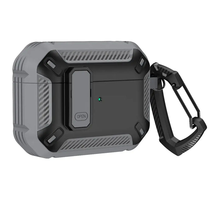 Airpods 4 Armor Case with Carabiner - Gray - Cell phone cases and covers<<<HurtelXML