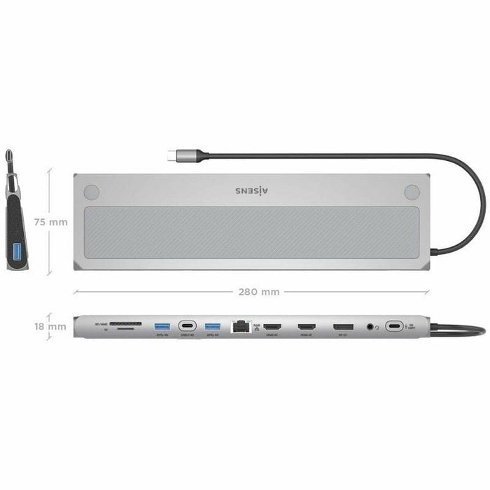 USB Hub Aisens Black 100 W 50 W