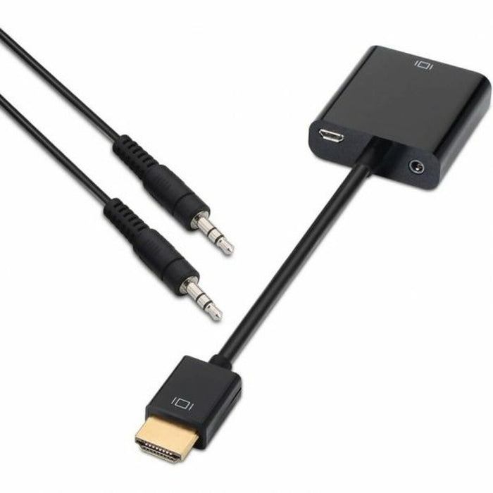 HDMI toS VGA with Audio Adapter Aisens A122-0126 Black 10 cm