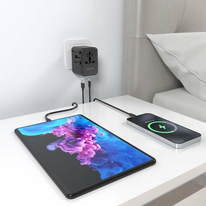 Wall Charger Aisens ASPS-2A2C08-BK 25 W Black
