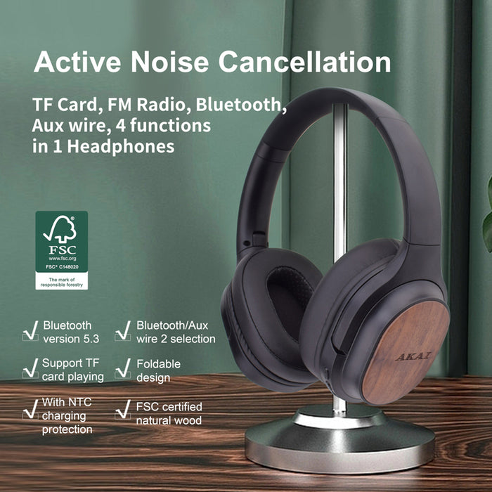 AKAI BTH-W150 ANC stereo headphones
