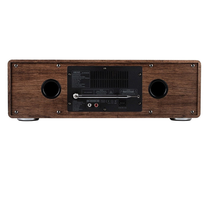 AKAI AM-100 RHAPSODY Stereo system 30W RMS, Bluetooth 5.0, DAB+/FM, CD/USB, AUX, brown black