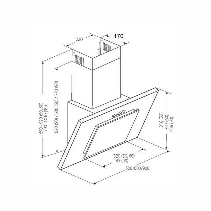 AKPO WK-4 NERO 2.0 50 White T300 Linear LED/Controller Hood - Cooker hoodsAGD-OKA<<<Home Appliance