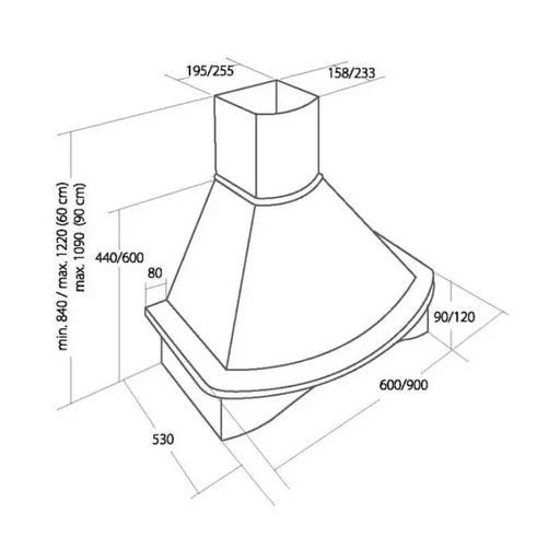 Akpo WK-4 Rustica Nova 60 Chimney Hood Beige Brown - Cooker hoodsAGD-OKA<<<Home Appliance - ProductsAGD<<<ActionPL
