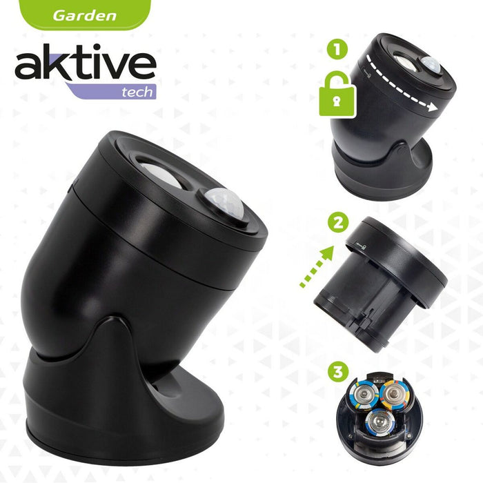 LED Light with Movement Sensor Aktive Plastic 10,5 x 12,5 x 13,5 cm (12 Units)