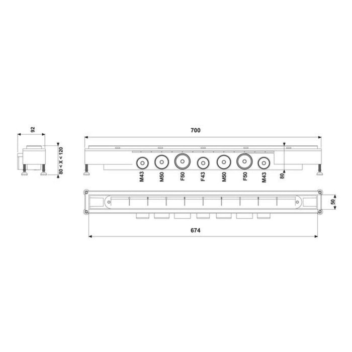 SHOWER CHANNEL VENISIO MIKADO 70 CM