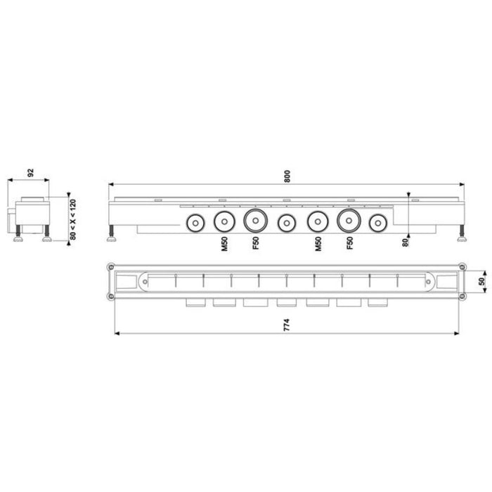 SHOWER CHANNEL VENISIO MIKADO 80 CM