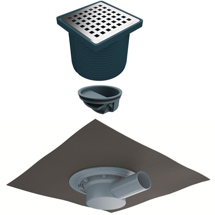 FLOOR SIPHON WITH BITUMEN INSULATION AKVO ADJUSTABLE