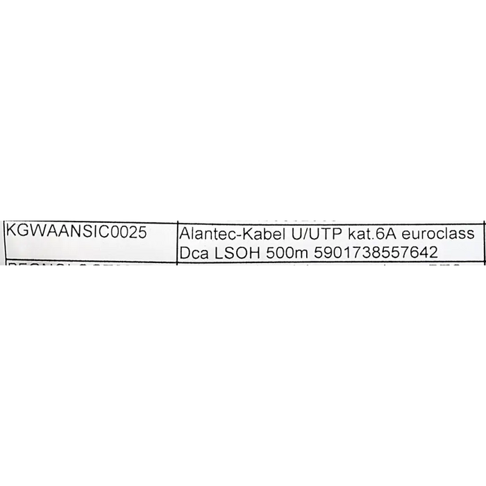 Alantec KIU6ALSOH500D networking cable 500 m Cat6 U/UTP Grey - Mains cablesKGW-SIC<<<Cables jacks
