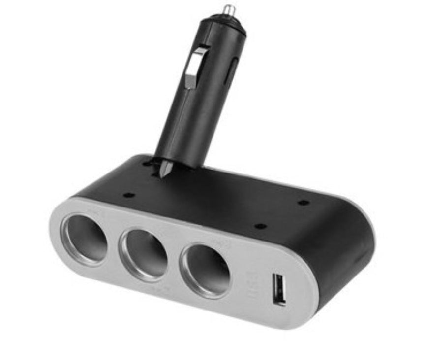LIGHTER PLUG 12V60W TRIPLE+USB