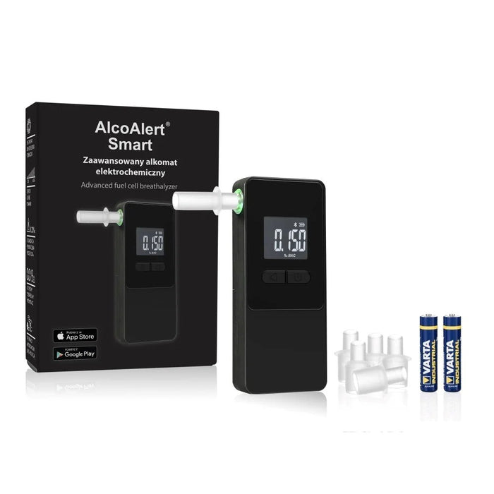 AlcoAlert Smart Electrochemical breathalyzer, black