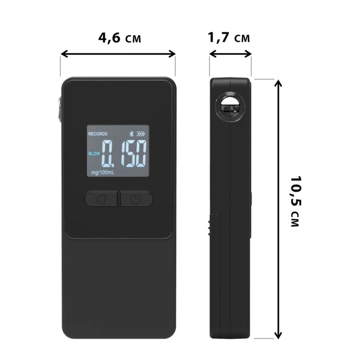 AlcoAlert Smart Electrochemical breathalyzer, black