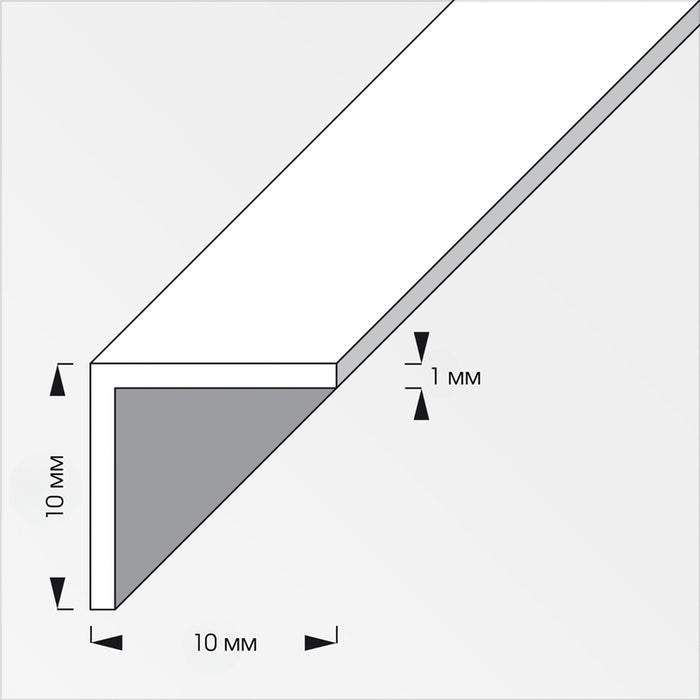 CORNER PROFILE PVC 10X10 MM 1 M ALFER ALUMINUM