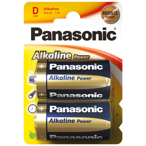 Alkaline Batteries Panasonic Corp. Bronze LR20 1,5 V Type D (2 Units) - Електроника Батерии<<<Компютри|