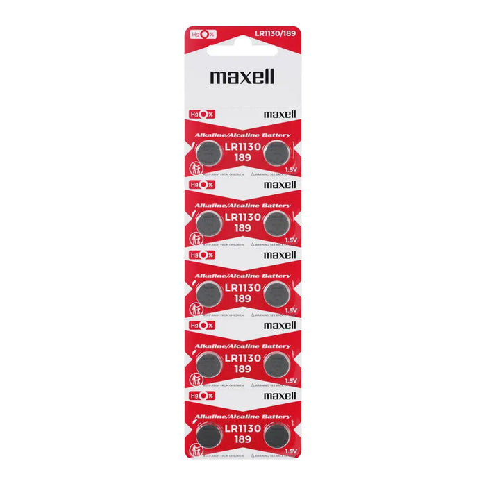 Alkaline button battery MAXELL LR-1130 AG10 1.55V 10 pcs./pack price for 1 pc. - Батерии<<<Батерии и зарядни