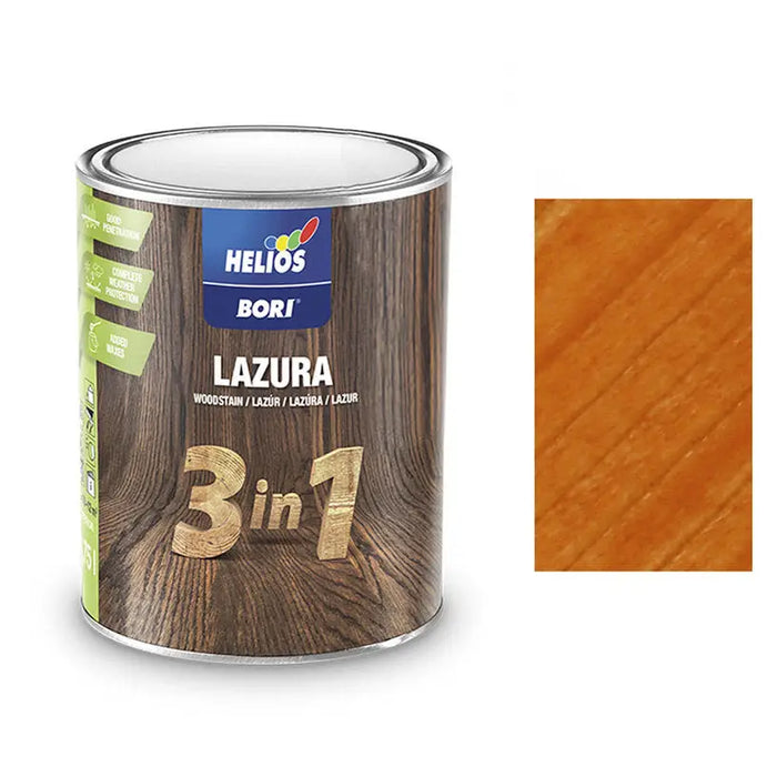 ALKYD LACQUER FOR WOOD 3 IN 1 LARCH 750 ML HELIOS BORI - Лакове за дърво<<<Лакове и импрегнанти за дърво<<<Бои и