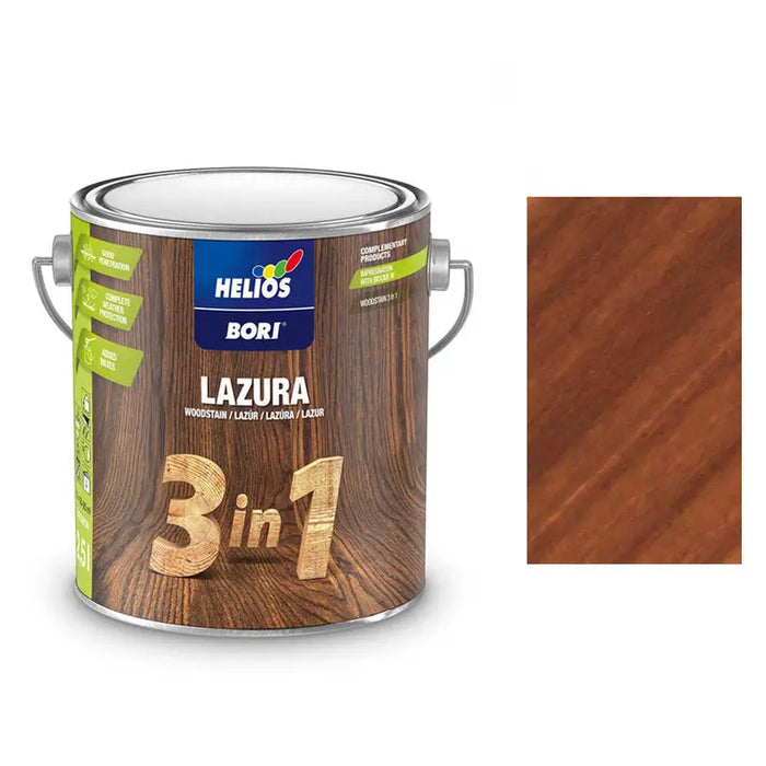 ALKYD LACQUER FOR WOOD 3B1 MAHOGANY 2.5 L HELIOS BORI - Лакове за дърво<<<Лакове и импрегнанти за дърво<<<Бои и